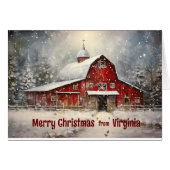 Virginia Winter Barn Cardからのメリークリスマス (正面横)