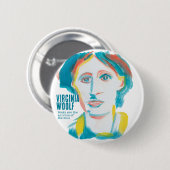 Virginia Woolf Portrait custom text | Booklovers 缶バッジ (正面&裏面)