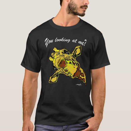 Virginia Wright GiraffeグラフィックブラックTシャツ Tシャツ (正面)