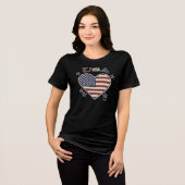 Virginia Wright Heart Flag USA T-Shirt Tri-Blend S トライブレンドＴシャツ (正面全面)