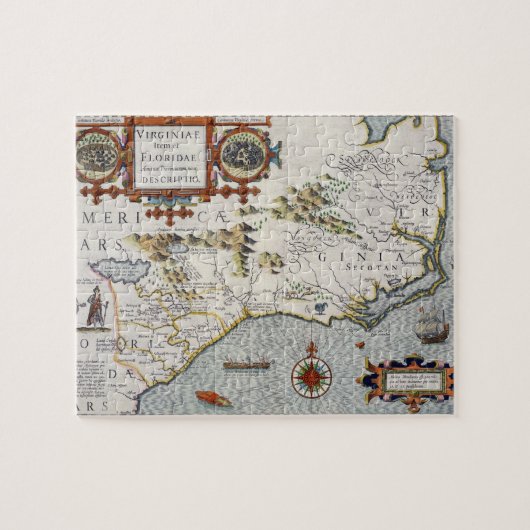 「Virginiae項目とよばれるノースカロライナとFloridae ジグソーパズル (横)
