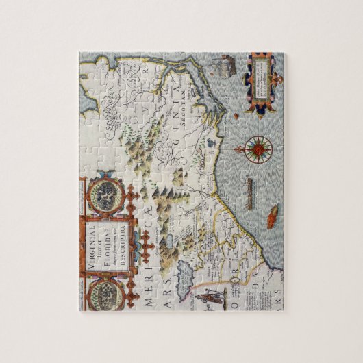 「Virginiae項目とよばれるノースカロライナとFloridae ジグソーパズル (縦)