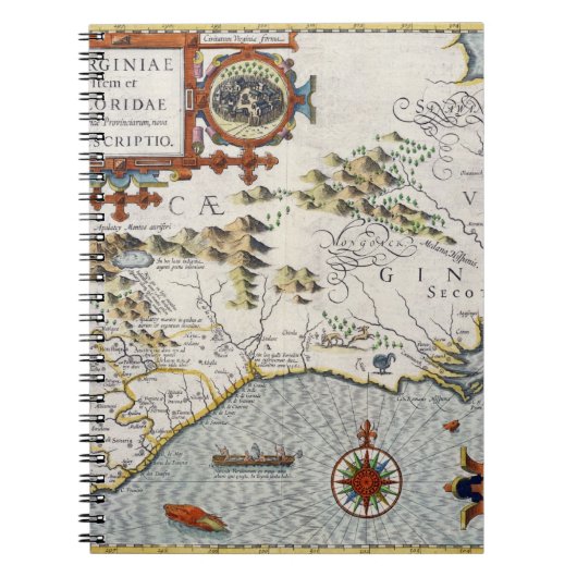 「Virginiae項目とよばれるノースカロライナとFloridae ノートブック (正面)