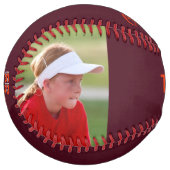 Virginie Rouge Orange Personnalisé 2 photos ソフトボール (正面左)