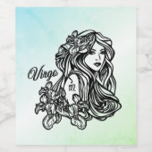 Virgo 乙女座 グリーン ワインラベル (シングルラベル)