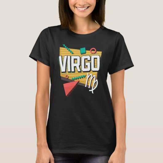 Virgo 90s Horoscope Zodiac Sign Astrology Tシャツ (正面)