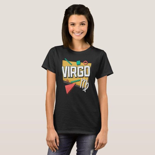 Virgo 90s Horoscope Zodiac Sign Astrology Tシャツ (正面フル)