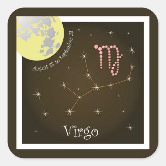 Virgo August 23 to September 23 Aufkleber スクエアシール (正面)