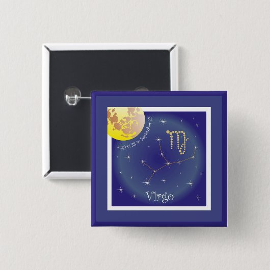 Virgo August 23 to September 23 Buttons 缶バッジ (正面&裏面)