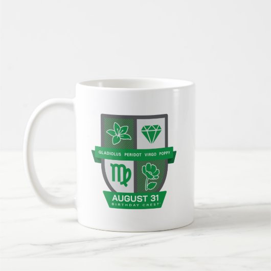 Virgo Birthday Crest™ for August 23-31 Mug コーヒーマグカップ (左)