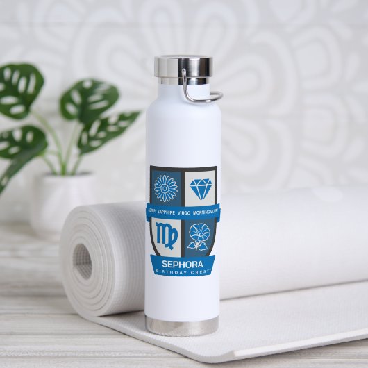 Virgo Birthday Crest™ for September 1-22 ウォーターボトル (ヨガ (回転後))