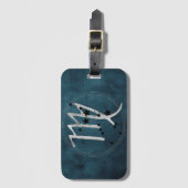 Virgo black & silver zodiac constellation teal ラゲッジタグ (正面縦)