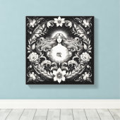 Virgo Botanical Goddess Etching Wall Decor キャンバスプリント (インサイチュ (ウッドフロア))