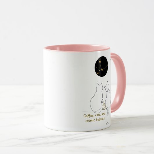 Virgo + Cat + Coffee – Custom Mug マグカップ (正面右)