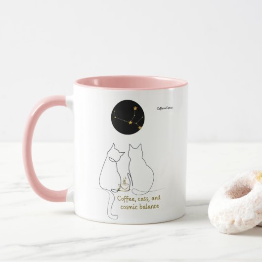 Virgo + Cat + Coffee – Custom Mug マグカップ (ドーナツ)