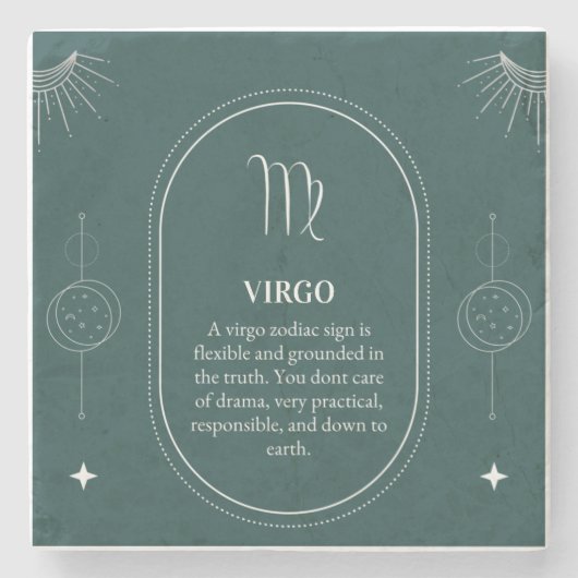 Virgo customize name 12 signs of the Zodiac ストーンコースター (正面)