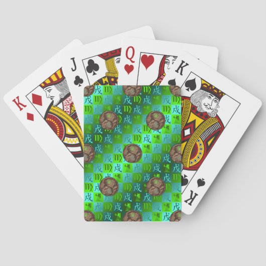 Virgo & Earth Dog Classic Playing Cards トランプ (裏面)