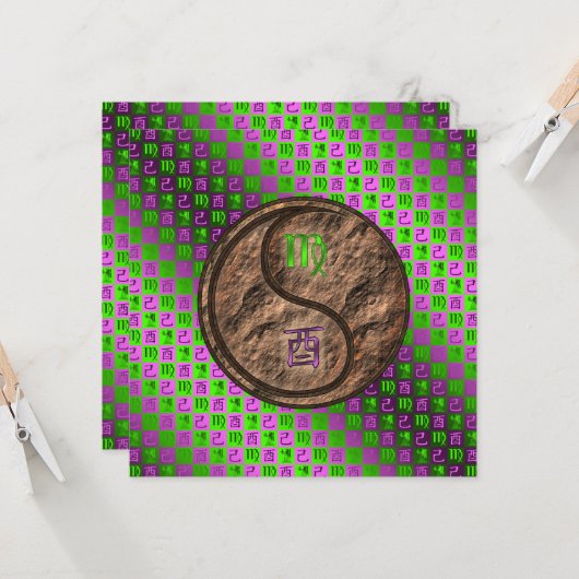 Virgo & Earth Rooster カード (正面/裏面インサイチュ)