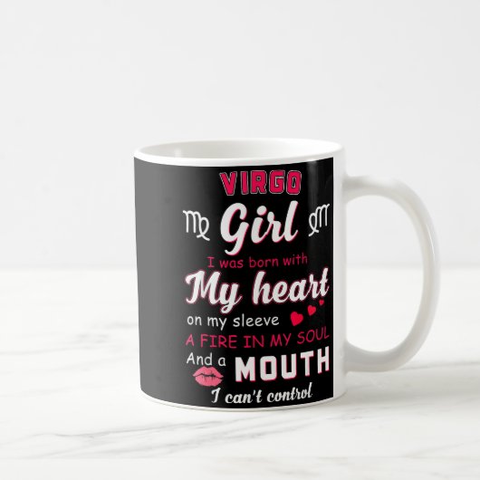 Virgo Girl Funny Quote With Zodiac Sign Birthday I コーヒーマグカップ (右)