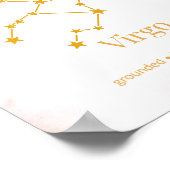 Virgo Gold Zodiac Wall Art – Celestial Constellati ポスター (角)