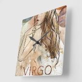 Virgo Maiden Earth sign astrological symbol gold  スクエア壁時計 (傾斜)