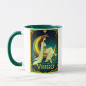 Virgo Maiden Sitting on Crescent Moon マグカップ (左)