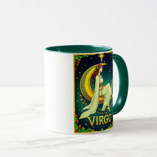Virgo Maiden Sitting on Crescent Moon マグカップ (正面右)