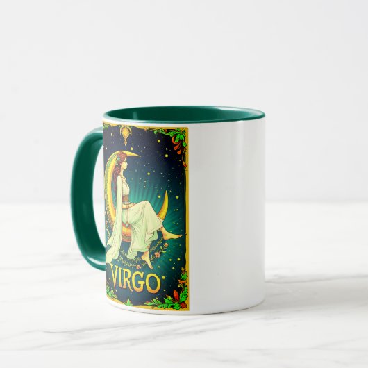 Virgo Maiden Sitting on Crescent Moon マグカップ (正面左)