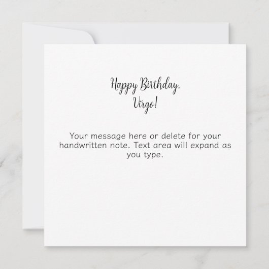 Virgo Maiden Zodiac Astrology Celestial Birthday カード (裏面)