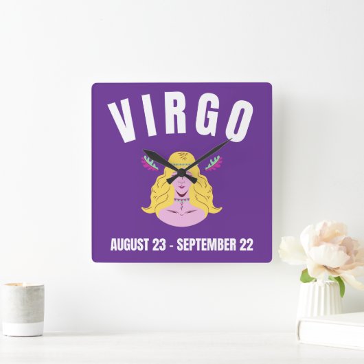 Virgo star sign スクエア壁時計 (ホーム)