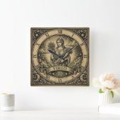 Virgo Vintage Zodiac Wall Clock スクエア壁時計 (ホーム)