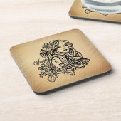 Virgo Zodiac Antique Look コースター (左側)