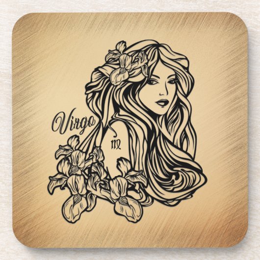 Virgo Zodiac Antique Look コースター (正面)