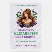 Virgo Zodiac Baby Shower Lavender and Green アクリルサイン (正面)