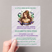 Virgo Zodiac Baby Shower Lavender and Green アクリル招待状 (インサイチュ (ポータブル))