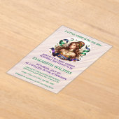 Virgo Zodiac Baby Shower Lavender and Green アクリル招待状 (レイダウン)