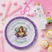 Virgo Zodiac Baby Shower Lavender and Green ペーパープレート (パーティー)
