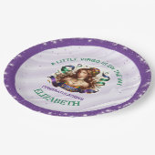 Virgo Zodiac Baby Shower Lavender and Green ペーパープレート (アングル)
