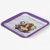 Virgo Zodiac Baby Shower Lavender and Green ペーパープレート (傾斜あり)