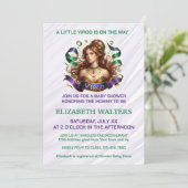 Virgo Zodiac Baby Shower Lavender and Green 招待状 (スタンド正面)
