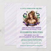 Virgo Zodiac Baby Shower Lavender and Green 招待状 (正面/裏面)