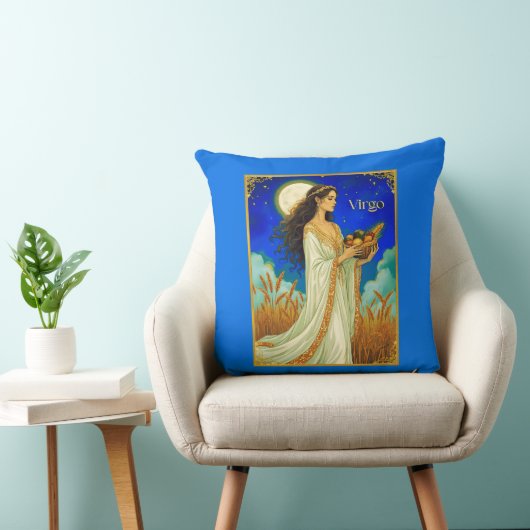 Virgo Zodiac Beauty Under a Night Sky クッション (椅子)