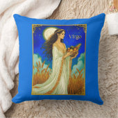 Virgo Zodiac Beauty Under a Night Sky クッション (ブランケット)