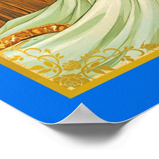 Virgo Zodiac Beauty Under a Night Sky ポスター (角)