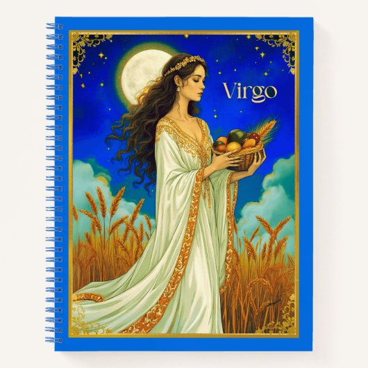 Virgo Zodiac Beauty Under a Night Sky Journal ノートブック (正面)