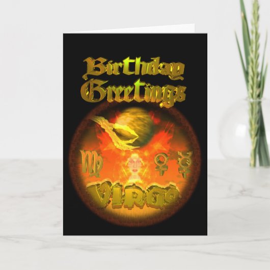 Virgo Zodiac Birthday Greetings by Valxart カード (正面)