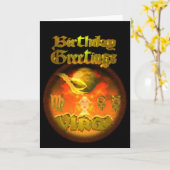 Virgo Zodiac Birthday Greetings by Valxart カード (黄色い花)