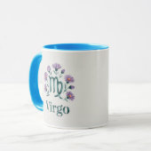 Virgo Zodiac Glyph Aster Flowers Mug マグカップ (正面左)