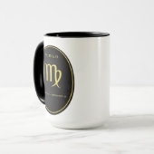 Virgo Zodiac Gold Oval Emblem Mug | Luxury Astrolo マグカップ (正面左)