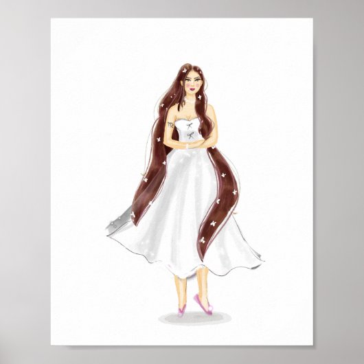 Virgo Zodiac Illustration – Hand Drawn ポスター (正面)